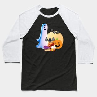 Cheerful Halloween Gathering Baseball T-Shirt